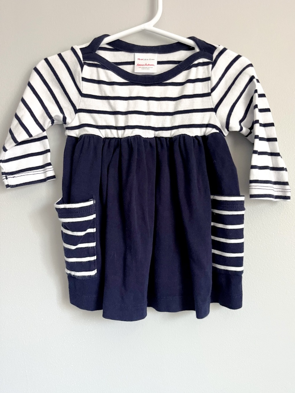 Hanna Andersson Stripe dress with bloomer bottoms - baby girl size 6-12 months